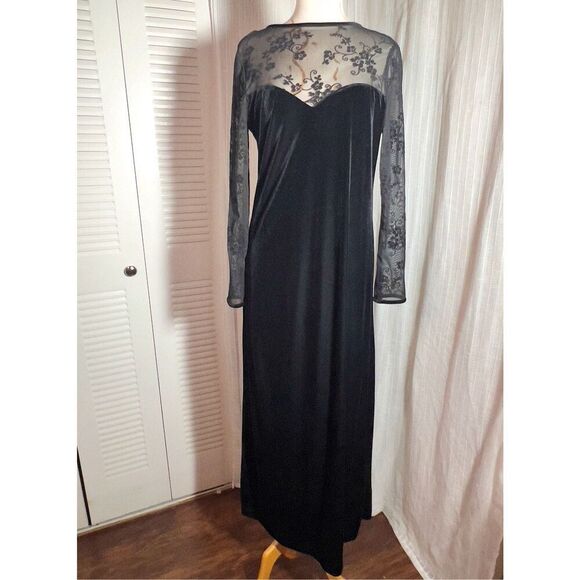 Kathie Lee | Women’s | Dresses | Size 12 | Velvet Black Evening Gown Dress - Picture 1 of 5